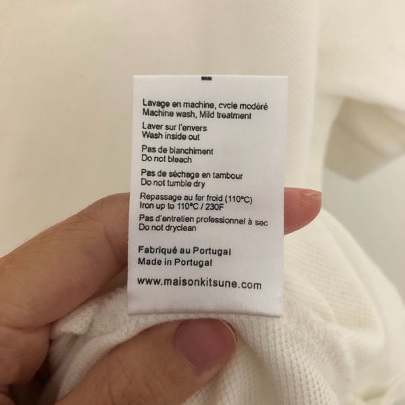 Maison Kitsune Double Fox Patch Embroidered Polo Shirt White - Picture 8 of 8